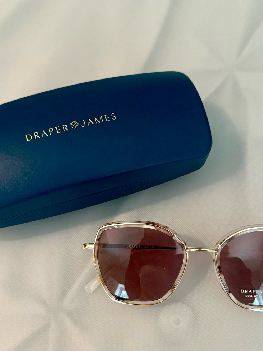 Draper James Blush Tortoise Frame Sunglasses with Brown Lenses